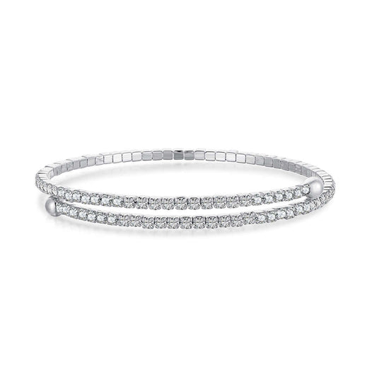 [baslovejewels]Row of Diamonds Round Fashion Bracelet