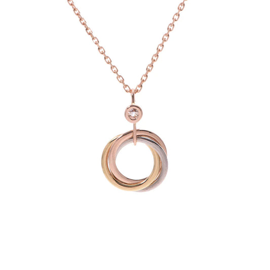 [baslovejewels]TRINITY SILVER GOLD PINK GOLD NECKLACE