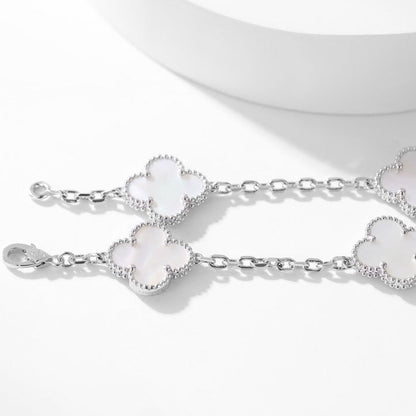 [baslovejewels]CLOVER 10 MOTIFS WHITE MOTHER OF PEARL NECKLACE