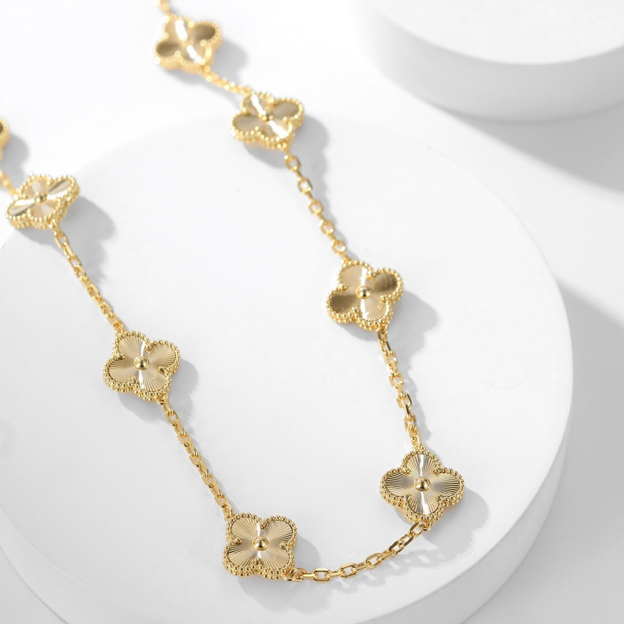 [baslovejewels]CLOVER 10 MOTIFS LASER NECKLACE