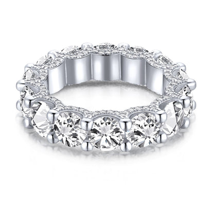 [baslovejewels]Gorgeous Round Cut Tennis Ring