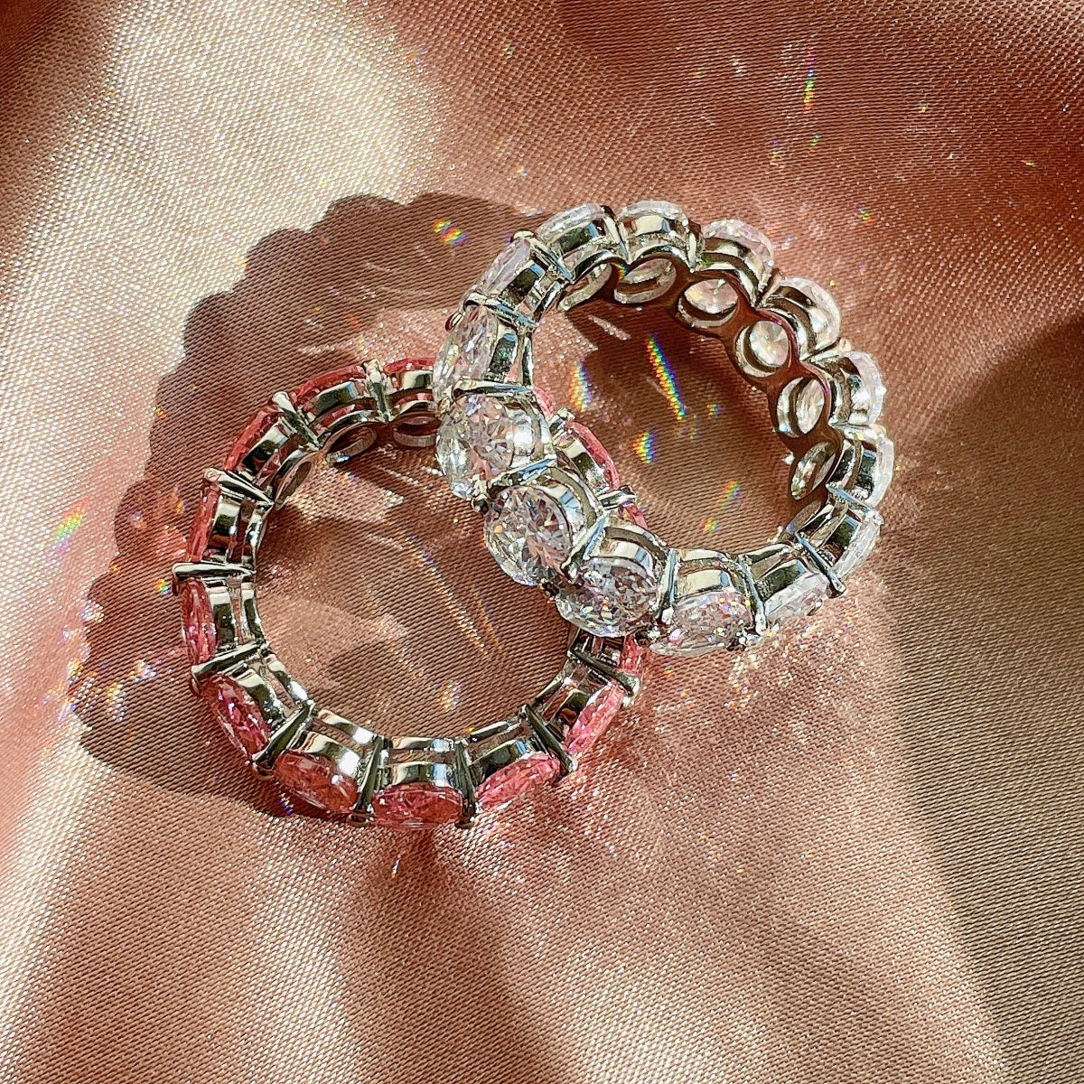 [baslovejewels]Dainty Elongated Cushion Cut Tennis Ring