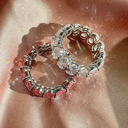 [baslovejewels]Dainty Elongated Cushion Cut Tennis Ring