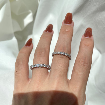 [baslovejewels]Sparkling Round Cut Tennis Ring
