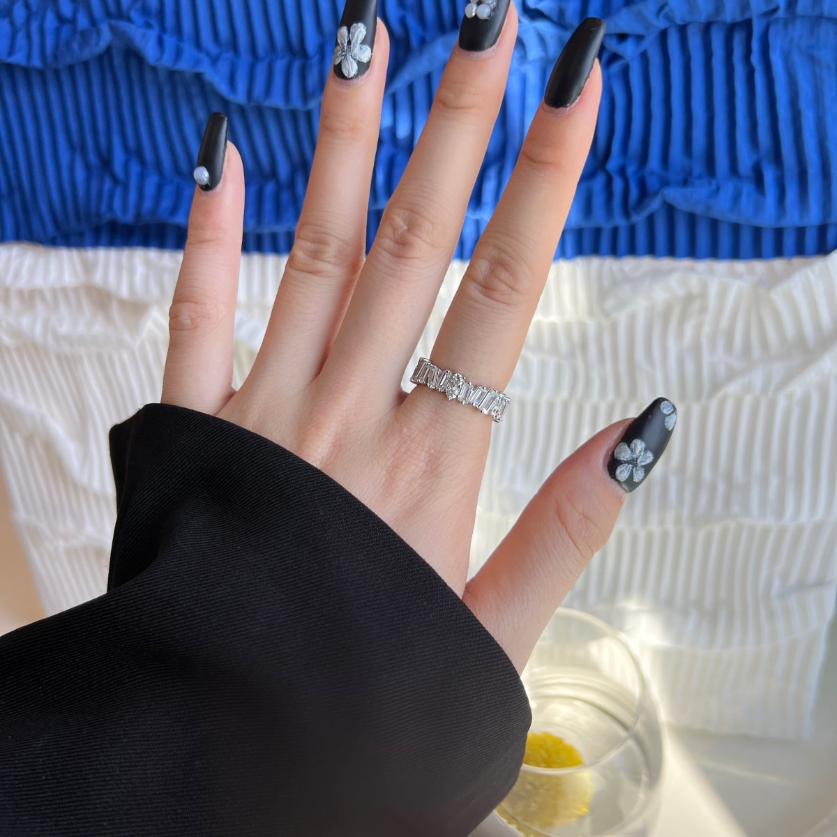 [baslovejewels]Delicate Multi Shape Tennis Ring