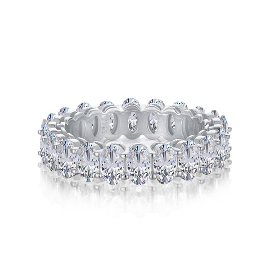 [baslovejewels]Ornate Oval Cut Tennis Ring