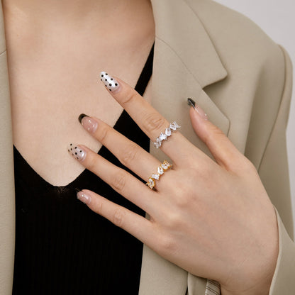 [baslovejewels]Delicate Multi Cut Ring