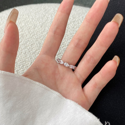 [baslovejewels]Exquisite Pear Cut Tennis Ring
