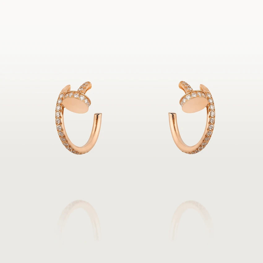 [baslovejewels]JUSTE EARRINGS 12.75MM PINK GOLD DIAMOND