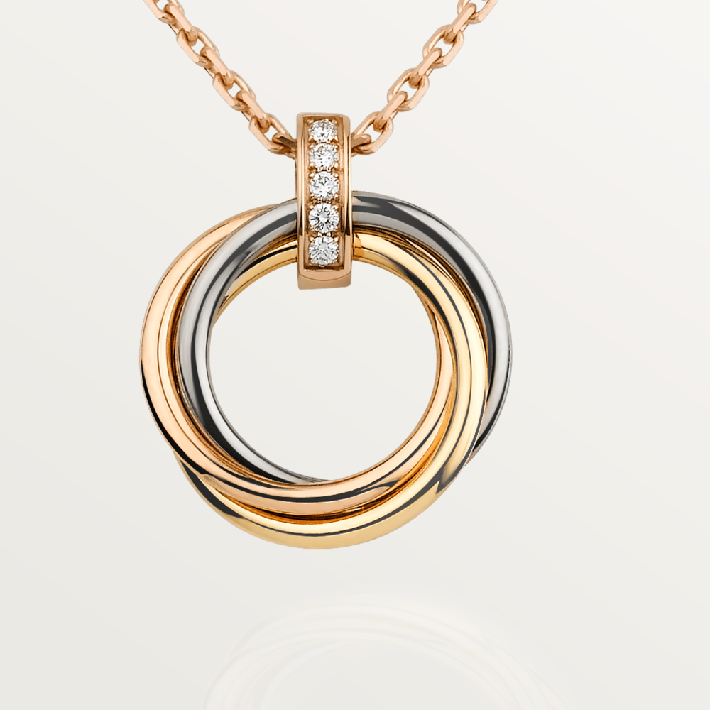 [baslovejewels]TRINITY NECKLACE GOLD  DIAMONDS