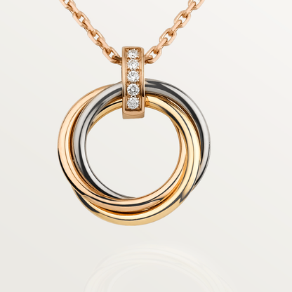 [baslovejewels]TRINITY NECKLACE GOLD  DIAMONDS